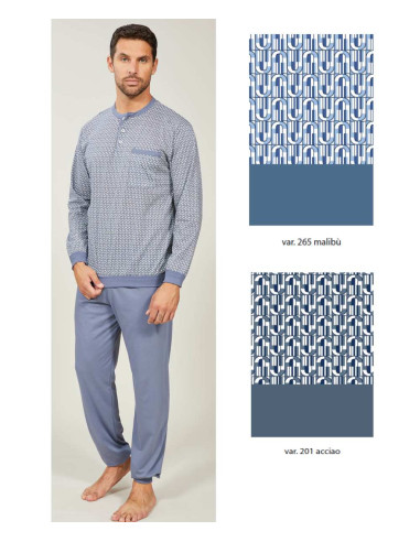 Men's cotton jersey pajamas with cuffs Bip Bip 3747