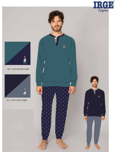 Men's seraph cotton jersey long pajamas Irge MIL2250