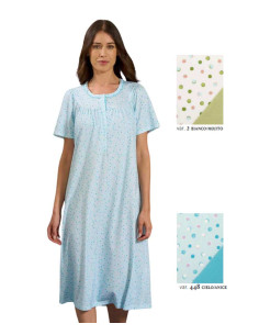 Woman's half sleeves cotton jersey nightdress Linclalor 75273