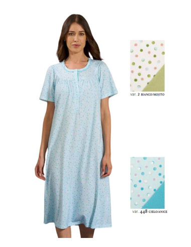 Camicia da notte donna in jersey di cotone a manica corta Linclalor 75273