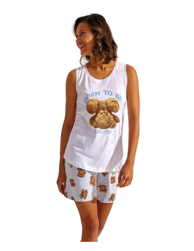 Pigiama donna a spalla larga in jersey di cotone Enrico Coveri EP5252