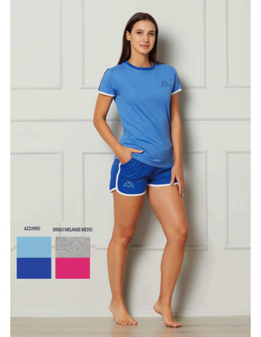 Pigiama donna corto in jersey di cotone Kappa KWS25523