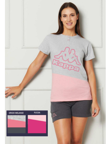 Pigiama donna corto in jersey di cotone Kappa KWS25531
