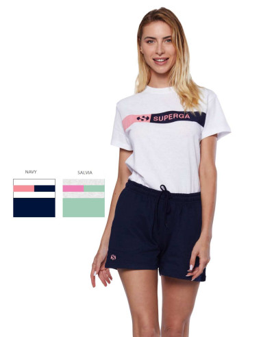 Women's cotton jersey short pajamas Superga SWS25710