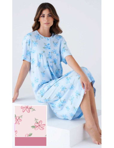 Women's cotton jersey half sleeves nightdress Karelpiu' KC8011