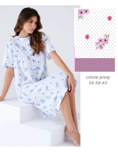 Camicia da notte CALIBRATA in jersey di cotone a manica corta Karelpiu' KC8020