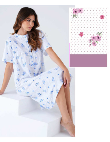 Camicia da notte in jersey di cotone a manica corta Karelpiu' KC8019