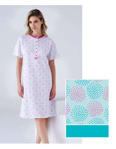Women's half sleeves cotton jersey nightdress Karelpiu' KC8079