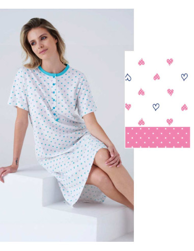 Camicia da notte donna a manica corta Karelpiu' KC8157