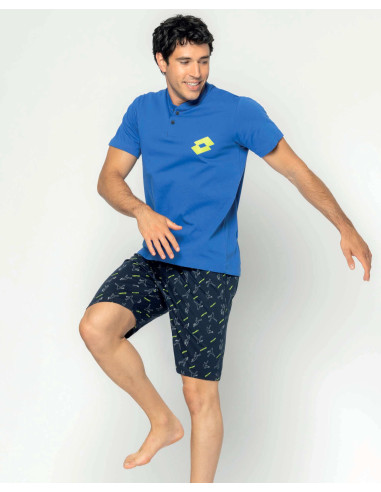 Pigiama uomo corto in jersey di cotone Lotto LP1198