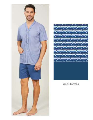 Men cotton jersey short opened pajamas Bip Bip 3731