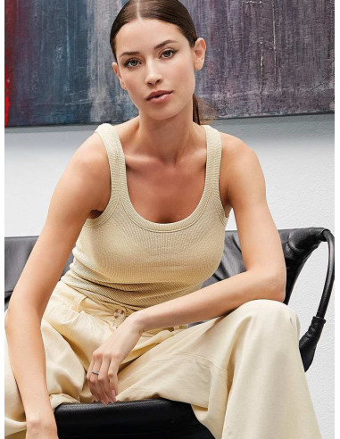Women's ribbed cotton lame' tank top Sublyme 12201