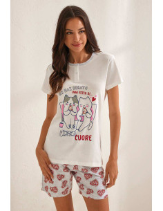 Women's half sleeves cotton jersey pajamas Il Granchio Lady GP5097