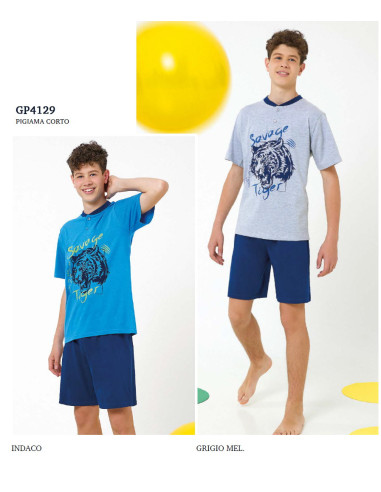 Boy's cotton jersey short pajamas Il Granchietto GP4129
