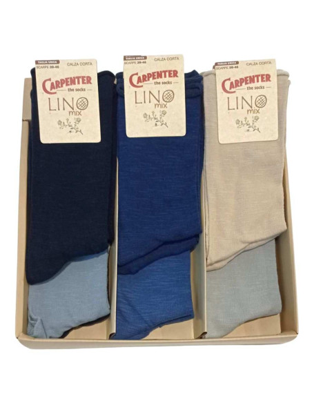 Men's stretch mixed linen loosened short socks Carpenter N652 (1 pair)
