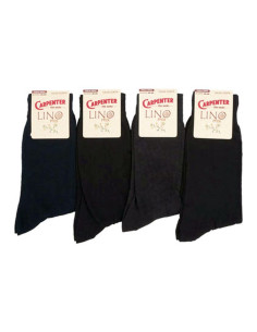 Men's stretch mixed linen long socks Carpenter N651 2