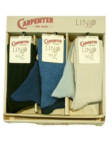 Men's stretch mixed linen long socks Carpenter N651
