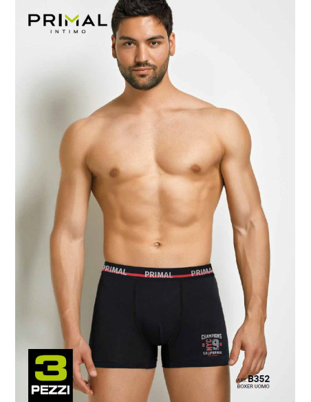 Gruppo 3 boxer uomo in cotone elasticizzato Primal B352 Gruppo 3 boxer uomo in cotone elasticizzato Primal B352