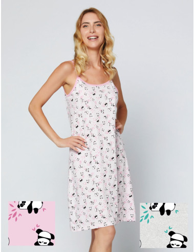 Women's thins straps cotton jersey nightdress Lov It LOS588