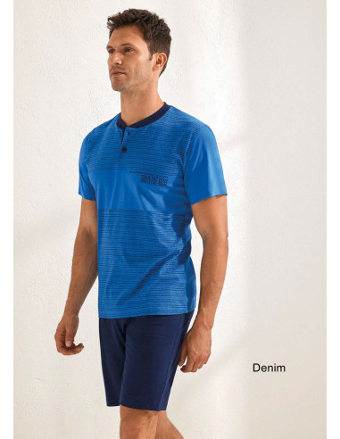 Men's cotton jersey short pajamas Il Granchio GP1122