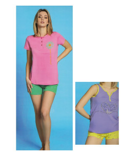 Women's half sleeves cotton jersey pajamas Intimami ID1348
