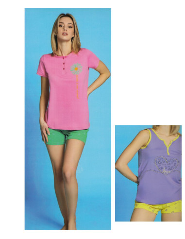 Women's half sleeves cotton jersey pajamas Intimami ID1348