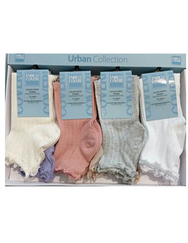 Women's loosened perforated stretch cotton short socks Coveri Letizia