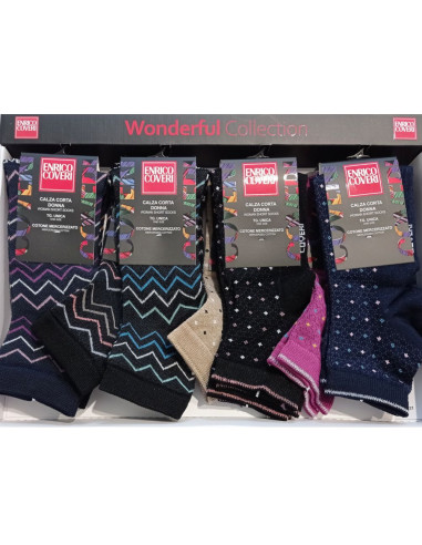 Women's stretch cotton short socks Coveri Wonder-28