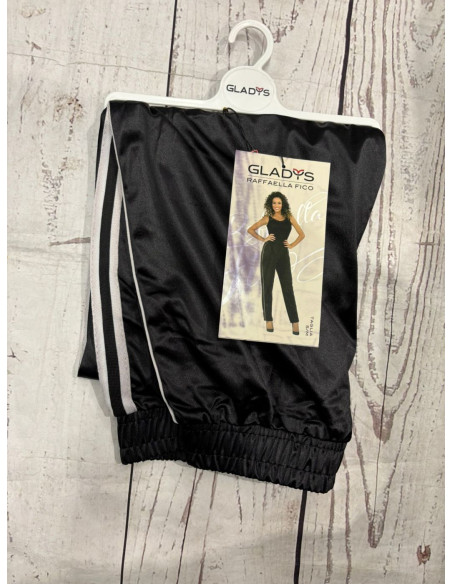 Women's satin effect leggings with bands Gladys PD1389