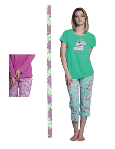 Women's cotton jersey short sleeves pajamas Intimami ID1352