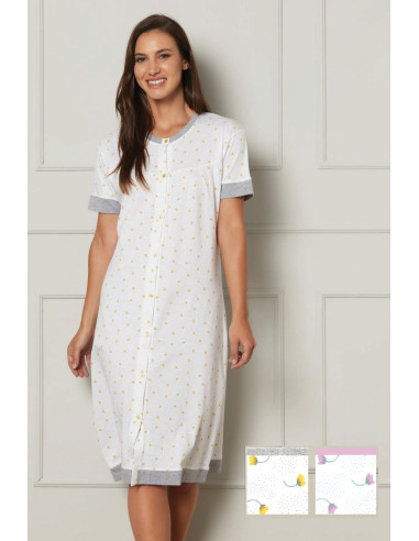 Camicia da notte clinica a manica corta in jersey di cotone Cippi 6768