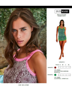 Pigiama donna a spallina in jersey di cotone Intimami ID1316 2