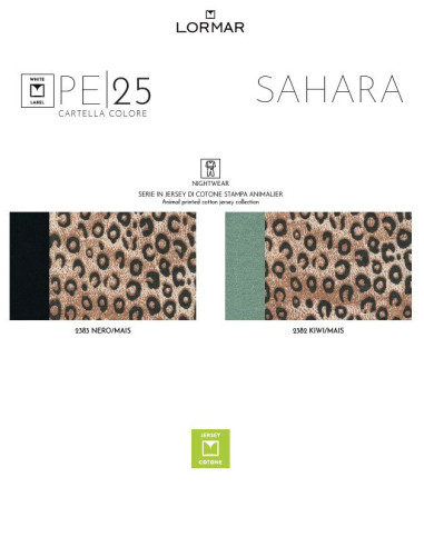 Women's cotton jersey wide shoulder pajamas Lormar Sahara SAH652698 Women's cotton jersey wide shoulder pajamas Lormar Sahara SAH652698