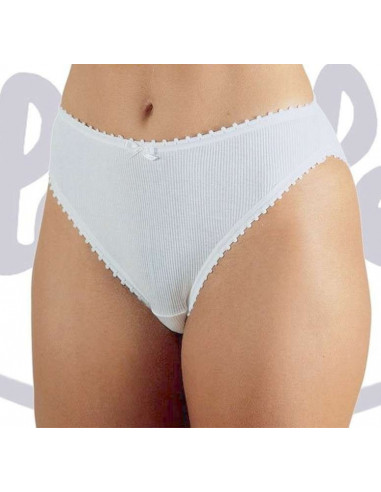 Slip donna in puro cotone a costine Lajole 222