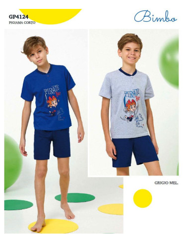 Pigiama da bambino corto in jersey di cotone Il Granchietto GP4124