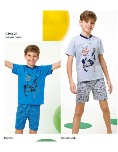 Pigiama da bambino corto in jersey di cotone Il Granchietto GP4123