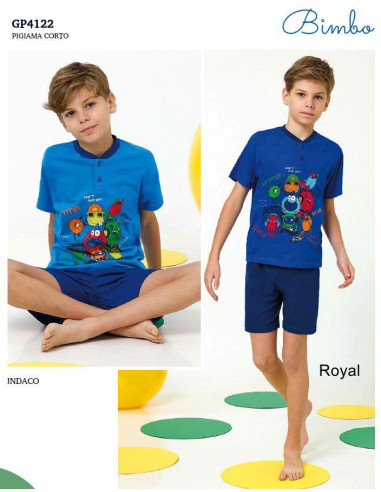 Pigiama da bambino corto in jersey di cotone Il Granchietto GP4122