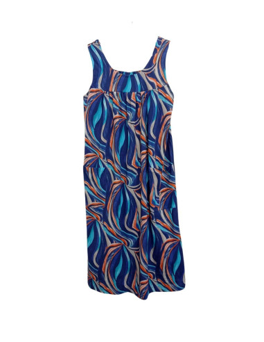 Woman sleeveless cotton jersey sundress Flora V014
