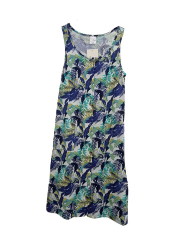 Woman sleeveless cotton jersey  opened sundress Flora V078