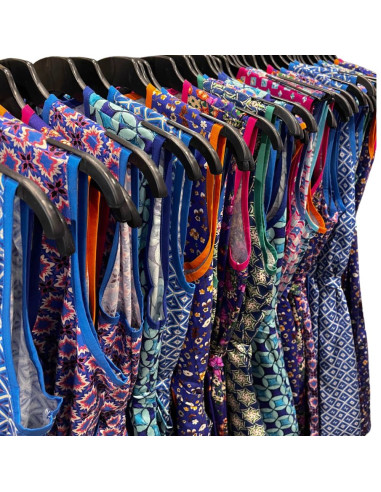 Vestaglietta donna prendisole smanicata incrociata Flora V08 Vestaglietta donna prendisole smanicata incrociata Flora V08