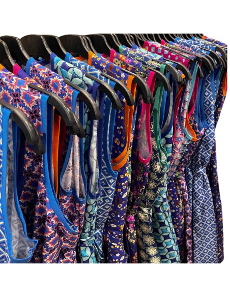 Woman sleeveless cotton tissue crossed dress Aertre 08