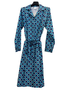 Woman long sleeves cotton tissue dress Flora V052