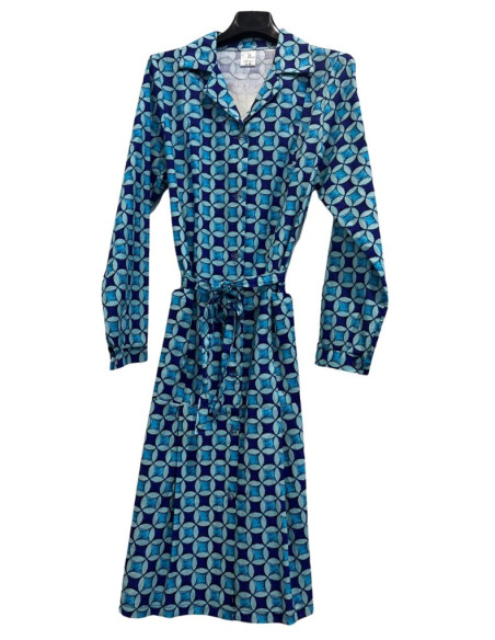 Woman long sleeves cotton tissue dress Flora V052 Woman long sleeves cotton tissue dress Flora V052