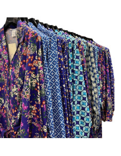 Woman long sleeves cotton tissue dress Flora V052 2