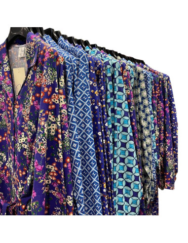 Woman long sleeves cotton tissue dress Flora V052 Woman long sleeves cotton tissue dress Flora V052