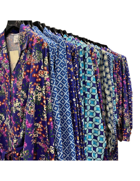 Woman long sleeves cotton tissue dress Flora V052 Woman long sleeves cotton tissue dress Flora V052