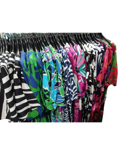 Woman dress with short sleeves in patterned viscose Marila KF1740 2