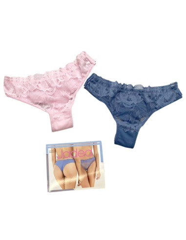 Gruppo 2 brasiliane donna in pizzo colorato e cotone Jadea 6518 Gruppo 2 brasiliane donna in pizzo colorato e cotone Jadea 6518