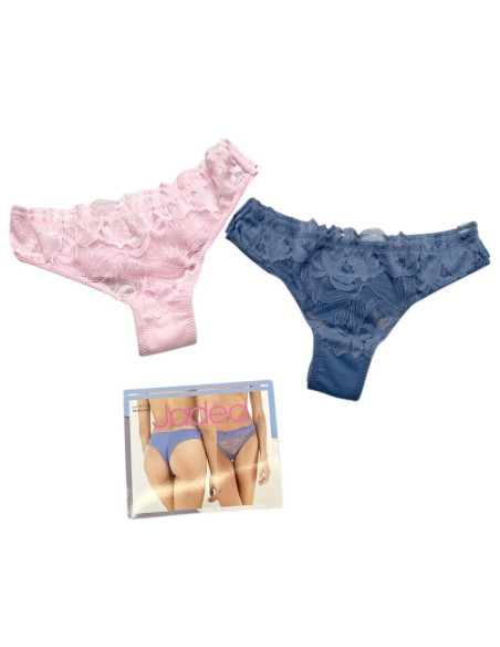 Gruppo 2 brasiliane donna in pizzo colorato e cotone Jadea 6518 Gruppo 2 brasiliane donna in pizzo colorato e cotone Jadea 6518