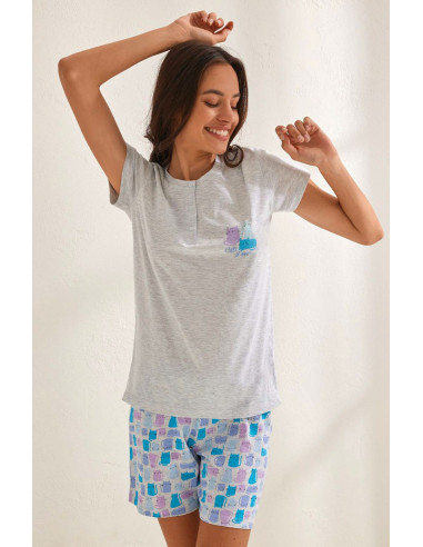 Women's half sleeves cotton jersey pajamas Il Granchio Lady GP510